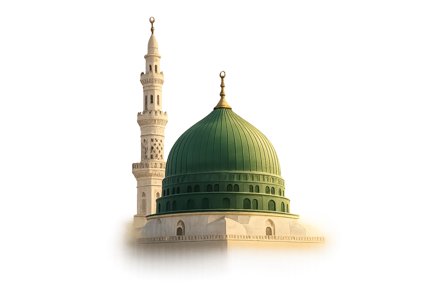 মসজিদে নববীর সবুজ গম্বুজ — The Green Dome of Masjid an-Nabawi